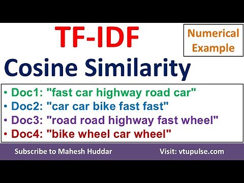 Term Frequency Inverse Document Frequency TFIDF Cosine Similarity Solved Example Vidya Mahesh Huddar