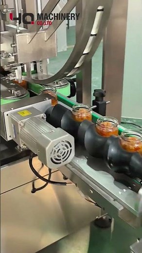 Bottle feeder sauce glass jar filling and vacuum capping machines #fillingpackingmachine #fypage