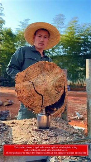 Powerful Log Splitter in Action | Extreme Wood Splitting Machine