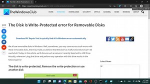 The Disk Is Write-Protected error for Removable Disks