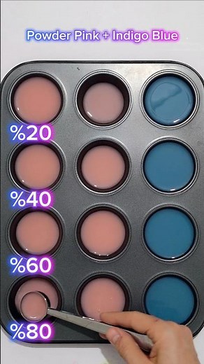 🌸💙 Powder Pink vs Indigo Blue | Soft & Deep Color Mixing Contrast