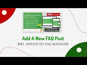 Add New FAQ Post | BWL Advanced FAQ Manager | WordPress Plugin