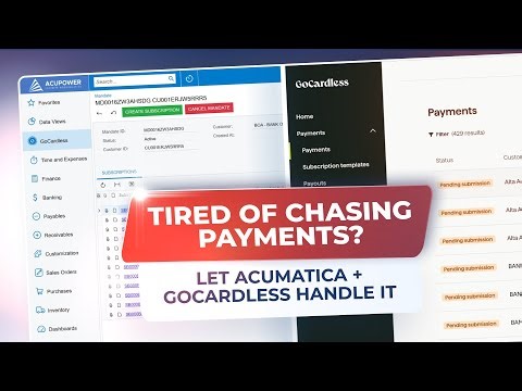 Acumatica & GoCardless: Automate Direct Debit, ACH & Subscriptions