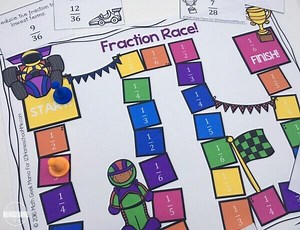 FREE Printable Fraction Board Math Games