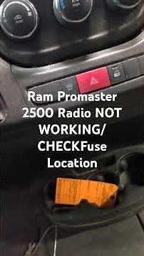 RAM PROMASTER 2500 RADIO NOT WORKING? RADIO FUSE LOCATION #diy #howto #promaster #ram