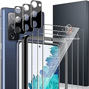 LK 3 Pack Samsung Galaxy S20 FE 5G Screen Protector+3 Pack Camera Lens Protector, 9H Tempered Glass, Easy Installation, [Not Fit for Galaxy S20]