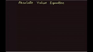 How to solve absolute value equation
