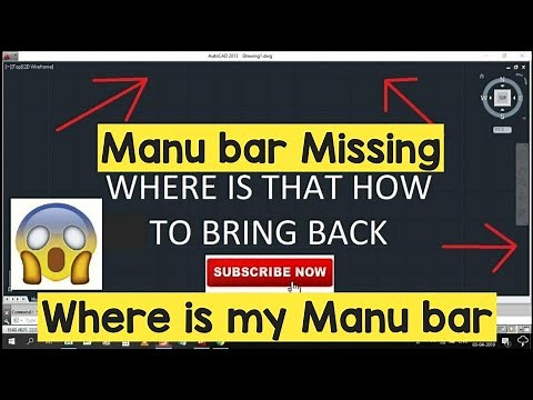 How to bring back missing tool bar & manu bar in AutoCad 2019, 2018, 2017 and other versions