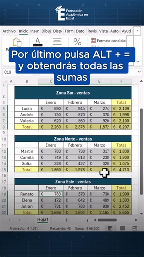 Descubre cómo sumar en Excel de forma automática, fácil y rápida. Un truco simple que te ahorrará tiempo y esfuerzo🤯🚀 #excel #excelbasico #exceltutorial #exceltips | Formación Académica en Excel