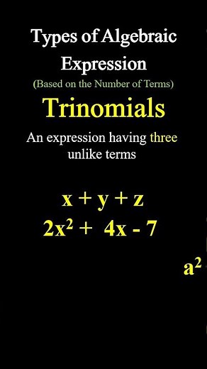 Trinomials | Types of Algebraic Expressions | Math Clinic