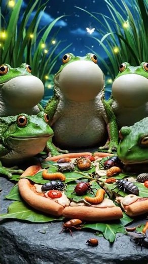 Pizza Party Frog. Who’s hungry? #FunnyFrog #FrogFables #FrogShorts #FrogParty
