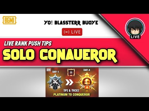 SOLO FPP/TPP LIVE RANK PUSH GOLD TO CONQUEROR @blassterr LIVE RANK PUSH SOLO