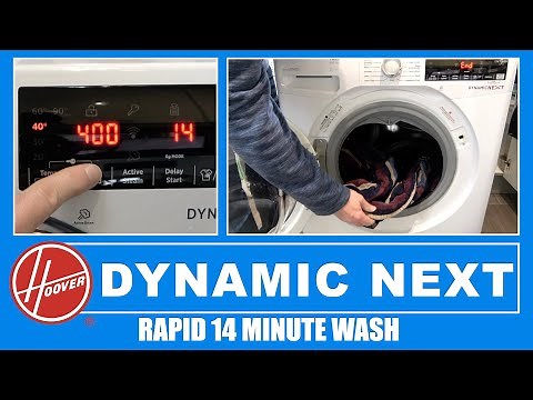 Hoover Dynamic Next Washing Machine 14 Minute Rapid Wash Demonstration