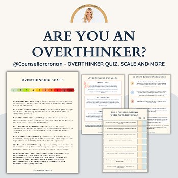Overthinking Worksheets. Anxiety Coping Skills. Emotional Regulation. CBT