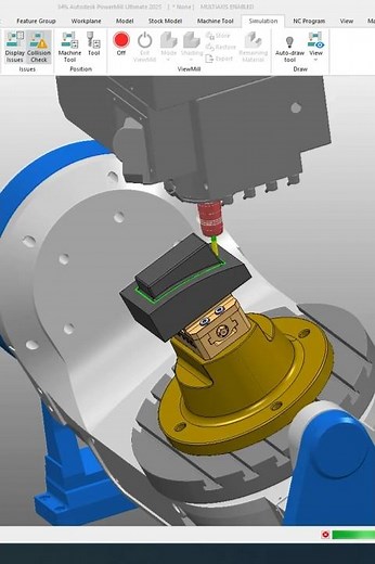 PowerMill 5-Axis Simulation – Smooth multi-axis Toolpath #powermill #5axismachining #multiaxis #cnc