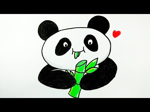 HOW TO DRAW PANDA | Cute Panda Eating Bamboo | Easy Drawing Tutorial For Beginner | Step by Step Tut