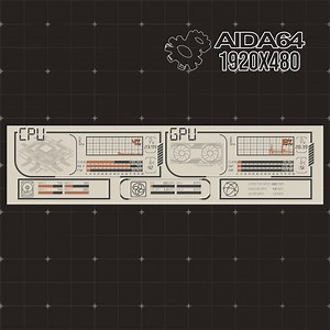 AIDA64 Sensor Panel Template | Retro Futuristic Vintage Design | 1920x480 Horizontal Overlay for PC Stats - Etsy
