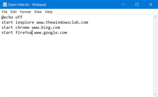 Create Single Desktop Shortcut to open Multiple Web Pages on Windows PC