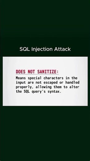 SQL Injection Attack explained in the simplest way ⚠️💻#sql #cybersecurity #websecurity #backend