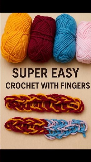 SUPER EASY CROCHET WITH FINGERS || Beginners friendly #shorts #crochet