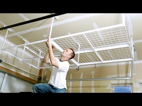 How to install a Overhead Garage Storage Rack - CEILING MOUNT SHELF