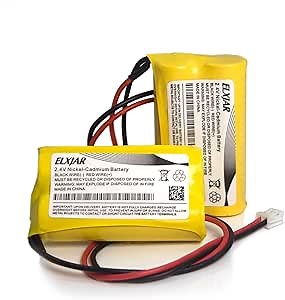 elxjar (2-Pack) 2.4V 600mAh BP2-A Dual-LITE Ni-CD Battery Pack Replacement for Exit Sign Emergency Light, CSXWREB3 HUBBEL Battery, BP2A BP2-0A 0BP2-0A
