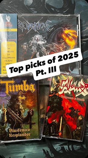 Yorck Segatz on Instagram: "Even more stuff from 2025: “Vengeance & Wrath” by @gallower_hunts, “Blasphémico Resplandor” by @tumbainframetal and “Night Danger” by @revenge.speedmetal Gallower and Revenge CD and LP available at @dyingvictimsproductions 🔥⚔️🔥 __________ #metal #speedmetal #blackmetal"