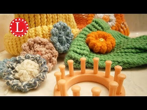 Loom Knit a Flower with a Flower Loom | The Flat Hat Flower by Loomahat