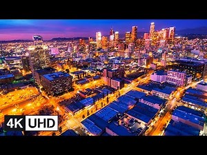 🔥 4K Drone | Los Angeles, California Travel Time Lapse: Night Downtown, Hollywood, Santa Monica