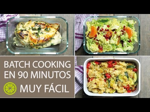 Batch Cooking Saludable en 90 Minutos (Menú Semanal) | Pdf's descargables