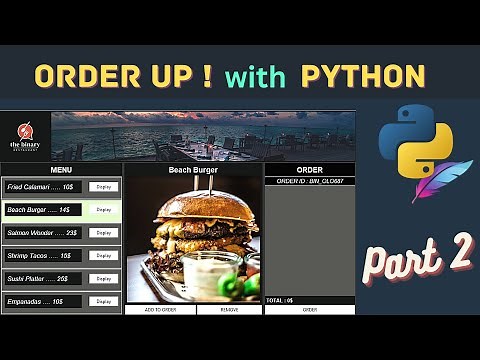 Python Tkinter Project - Restaurant Order system - Functionality Part2