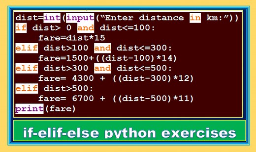 If-elif-else Python Exercises Class11 | TutorialAICSIP