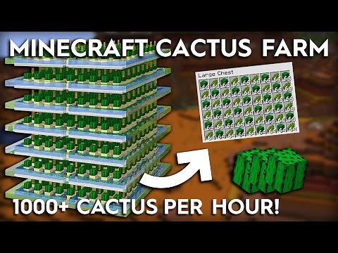Minecraft 1.21+ Cactus Farm - 1000+ Per Hour