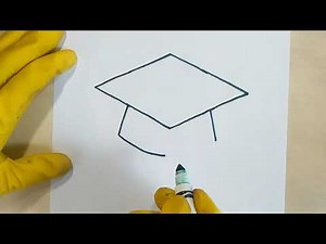 how to draw a Graduation Cap 🎓 Hat Cake #2 Easy Step By Students High School College Home Schooling