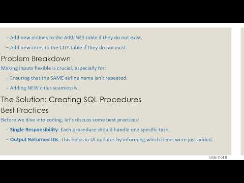 Creating an SQL Procedure to Add New Inputs