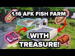 1.16 AFK Fish Farm WITH TREASURE LOOT - Overpowered Enchanted Books - Simple Tutorial LetsdothisEpic