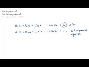 What is a homogeneous linear equation? (Definition and examples)