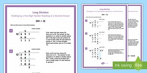Long Division Method Display Posters