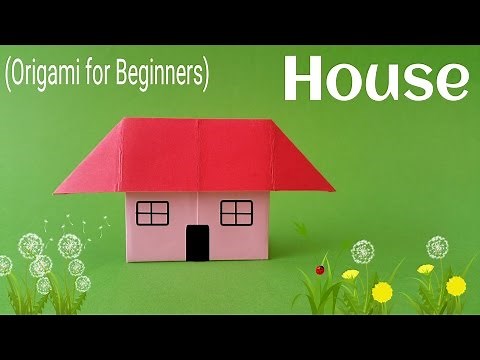 How to fold / make an easy Paper "Standing House" - Origami Tutorial for Beginners