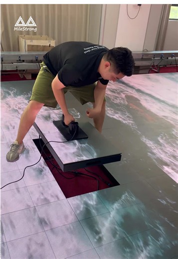 LED floor tile screen takes you into every corner#Milestrong #ledfloortilescreen #grounddisplay #leddisplayfactory #leddisplay
