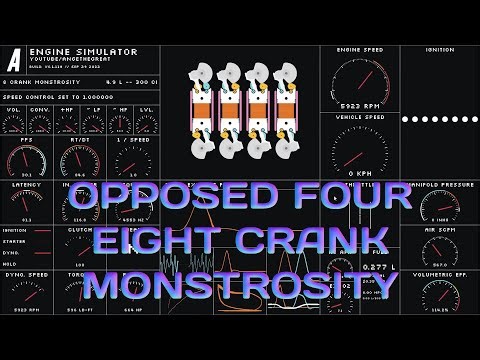 Opposed Four Eight Crank Monstrosity - Engine Simulator