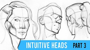 The Loomis Head that I’ve taught so far shows you all the guidelines to draw heads proportionally. It’s incredibly helpful, but you don’t have to follow it line by line once you get good at drawing the average head. This video will show you how I approach drawing heads and mapping out the facial features in a more intuitive way. | Proko
