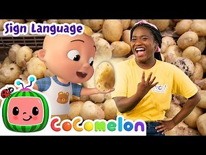 One Potato, Two Potatoes 🥔 | CoComelon with ASL | 🖐️ Sign Language for Babies 🖐️