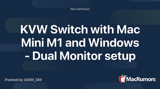 KVW Switch with Mac Mini M1 and Windows - Dual Monitor setup