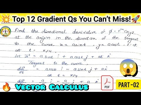 🚀Most Repeated Gradient Questions in Vector Calculus | Exam Preparation Guide🎯 #bsc #exam #yt