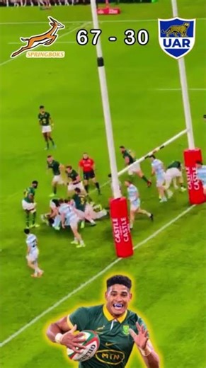 Watch Sacha Feinberg Mngomezulu Try vs Los Pumas, Spectators view from the stand. #springboksrugby