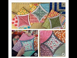 EASY CATHEDRAL WINDOWS POTHOLDER/QUILT BLOCK