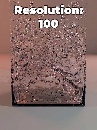 Water Simulation from 20 to 100 Faces #blender #3dart #3danimation #watersimulation #learning