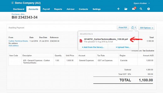 Scan Invoices into Xero