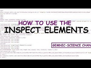 HOW TO USE THE INSPECT ELEMENT